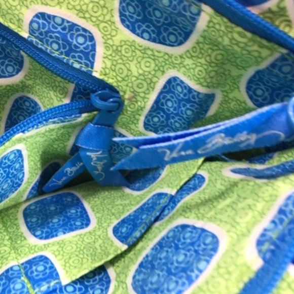 Vera Bradley Quilted Blue Green White Multi Compartments Quilted Shoulder Bag - Picture 13 of 16